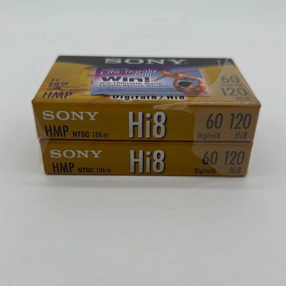 Sony 8mm Digital8 Hi8 Blank Tape 60/120 min New Sealed Cassettes 2 Pack